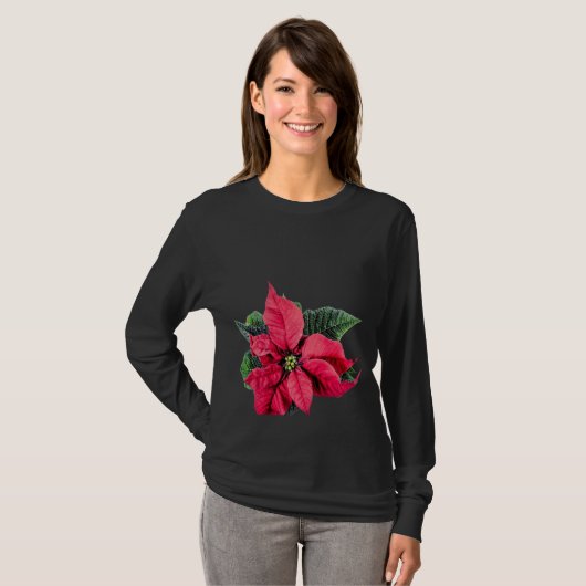 T-shirt Poinsettia de Noël (Devant entier)