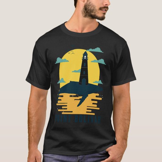 T-shirt Point Bolivar Light Texas Lighthouse Nautical Souv (Devant)