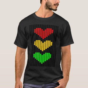 T-shirt Point Coeur Stoplight Signal Stop Attention Aller