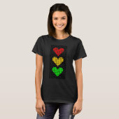 T-shirt Point Coeur Stoplight Signal Stop Attention Aller (Devant entier)