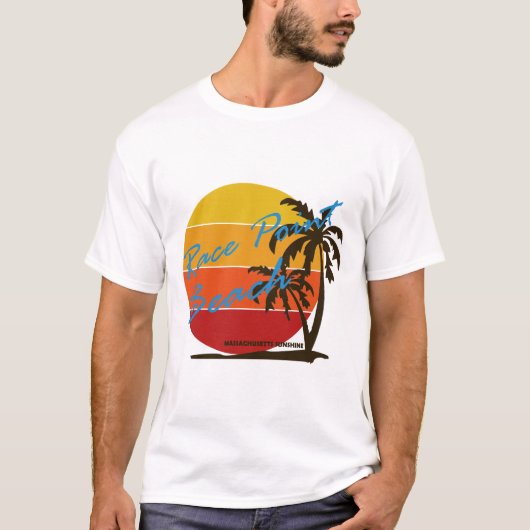 T-shirt Point de course d'été - massachusetts (Devant)
