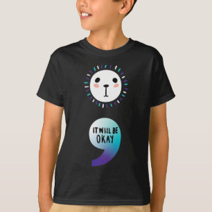 T-shirt Point-virgule Continuer La Sensibilisation à La Sa