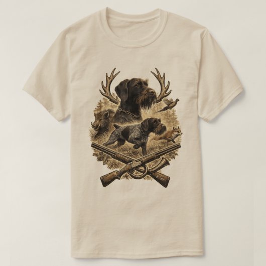 T-shirt Pointer à poil dur allemand (Design devant)