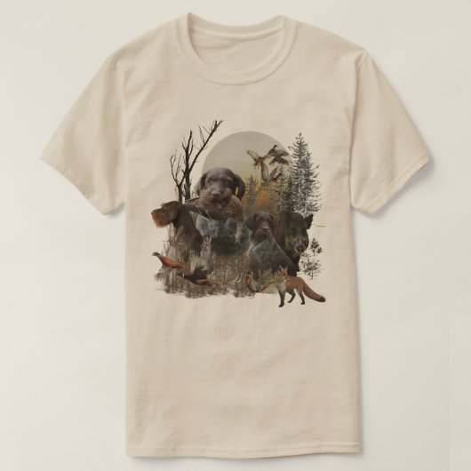 T-shirt Pointer à poil dur allemand (Design devant)