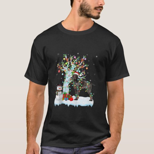 T-shirt Pointer Dog Xmas Element Tree Lighting Pointer Dog (Devant)
