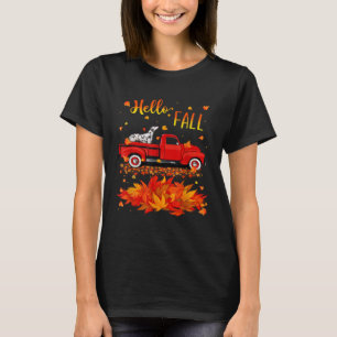 T-shirt Pointer Doigt Leaf Automne Camion Rouge Automne