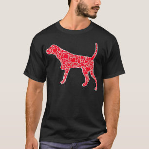 T-shirt Pointer Hearts Saint-Valentin Chien Amoureux de l'