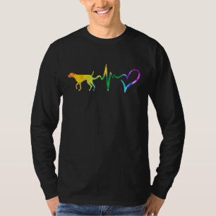 T-shirt Pointeur à cheveux courts allemand Heartbeat Chien
