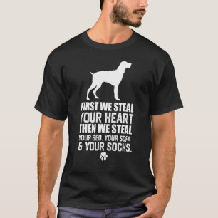 T-shirt Pointeur à poil dur allemand vole votre cœur vole 