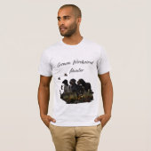 T-shirt pointeur À poils durs allemand (Devant entier)