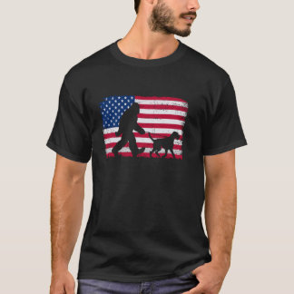 T-shirt Pointeur À poils durs allemand rétro 4 juillet Ame
