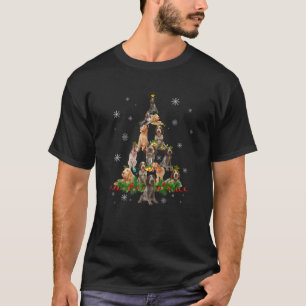 T-shirt Pointeur à poils durs Griffon Arbre de Noël Chie