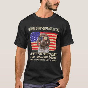 T-shirt Pointeur allemand à cheveux papa Fête des pères he