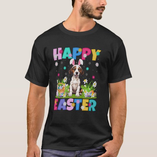 T-shirt Pointeur Anglais Chien Joyeux Chasse Aux Oeufs De (Devant)