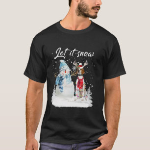 T-shirt Pointeur anglais Père Noël Chien Noël Snowman Xmas