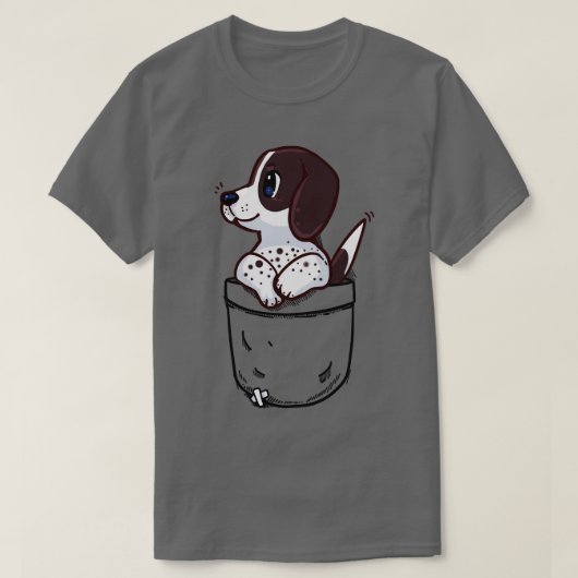 T-shirt Pointeur de pochette Chien de chiot (Design devant)