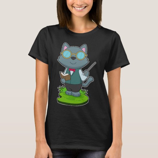 T-shirt Pointeur de professeur de chats (Devant)