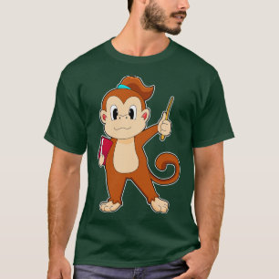 T-shirt Pointeur du livre de l'enseignant singe