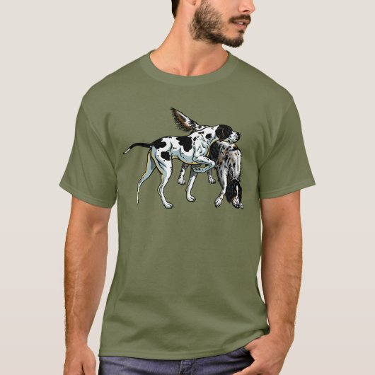 T-shirt pointeur et setter anglais (Devant)