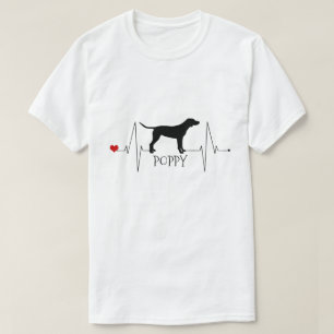 T-shirt Pointeur Personnalisé Aimer Mon Coeur Chien Beat