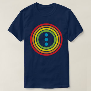 T-shirt points arc-en-ciel rétro