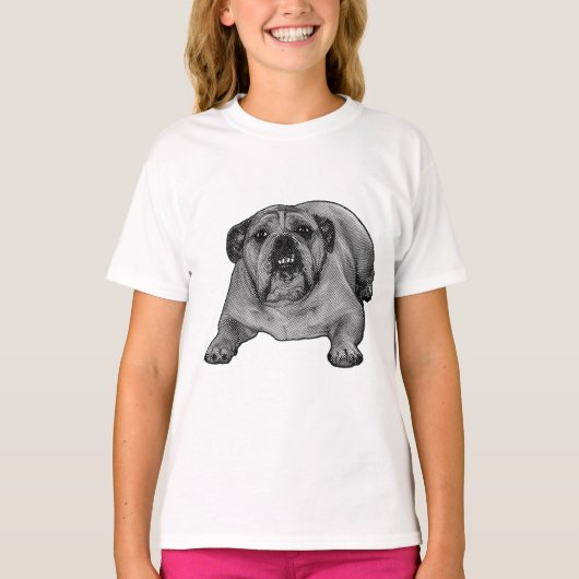 T-shirt Points de fête, attitude de bouledogue (Devant)