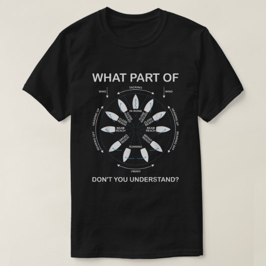 T-shirt Points De Manoeuvre De Voile Voilier (Design devant)