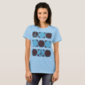 T-shirt Points de paix bleus et Brown (Devant entier)