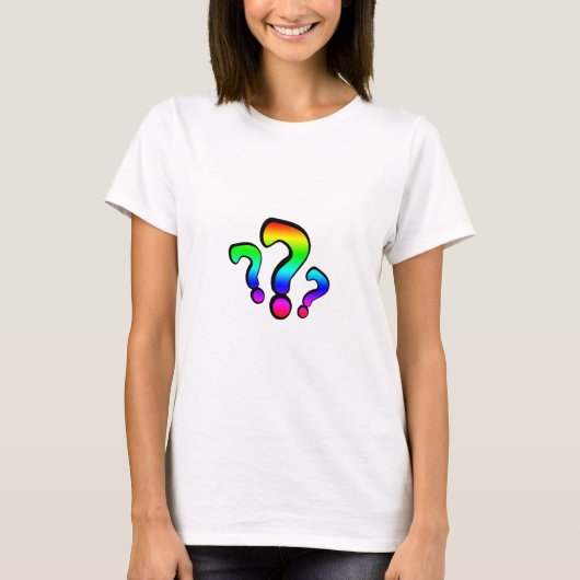T-shirt Points d'interrogation arc-en-ciel (Devant)