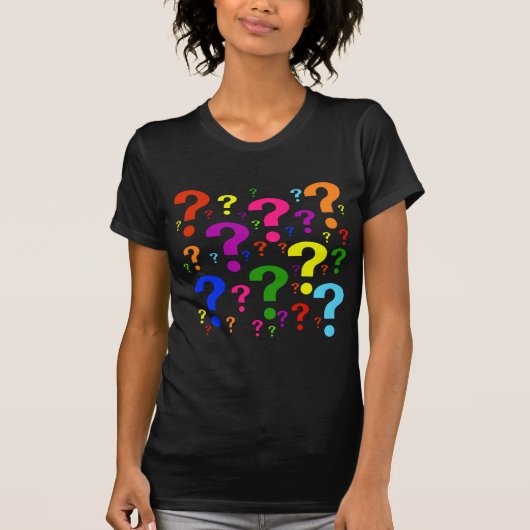 T-shirt Points d'interrogation d'arc-en-ciel (Devant)