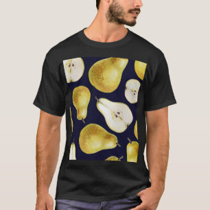 T-shirt Poire mûre, arrière - plan noir, jardin