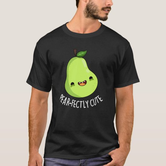 T-shirt Poire parfaitement mignonne Fruit Pear Pun Dark BG (Devant)