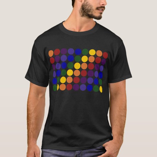 T-shirt Pois arc-en-ciel en noir (Devant)