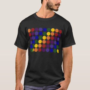 T-shirt Pois d'arc-en-ciel sur le noir