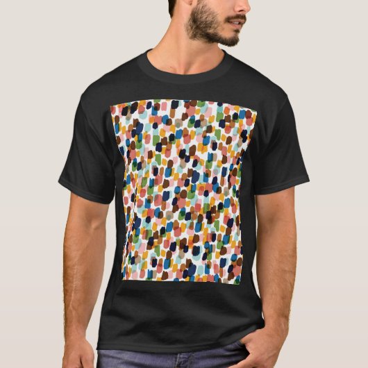 T-shirt Pois : Peinture à main multicolore. (Devant)