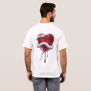 T-shirt Poison Pur - Serpent Blanc et Cœur Saignant