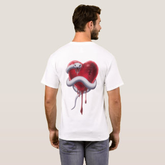 T-shirt  Poison Pur - Serpent Blanc et Cœur Saignant