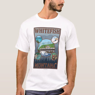 T-shirt Poisson à chair blanche, affiche de voyage de
