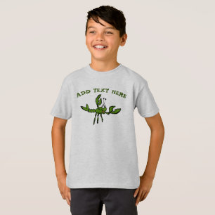 T-shirt Poisson à crevettes en vert, ajouter du texte
