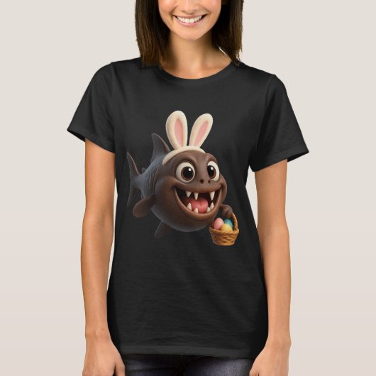 T-shirt Poisson à gros crocs de Pâques (Devant)