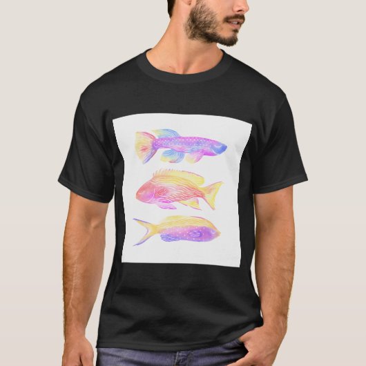 T-shirt poisson à l'aquarelle (Devant)
