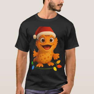 T-shirt Poisson à main tacheté de Noël