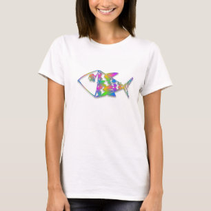 T-shirt Poisson Abstrait coloré