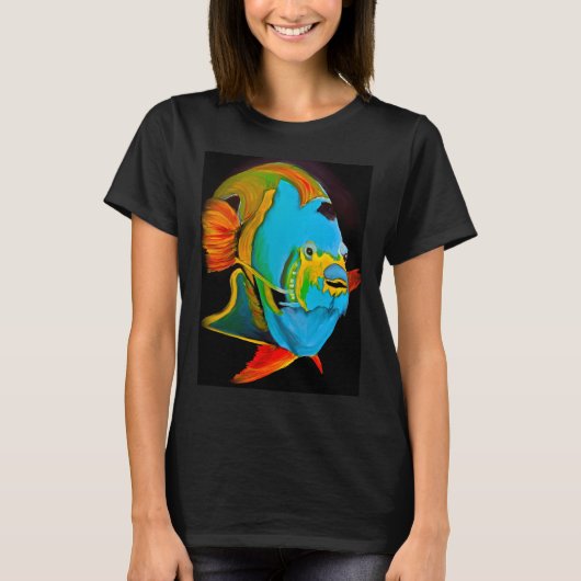 T-shirt Poisson Ange Bleu Abstrait (Devant)