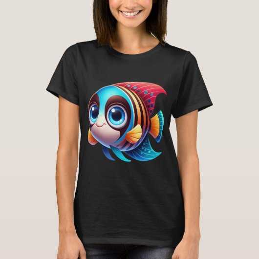 T-shirt Poisson-ange masqué adorable (Devant)
