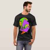 T-shirt Poisson Ange Violet Abstrait (Devant entier)
