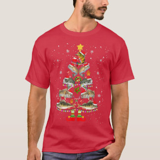 T-shirt Poisson Arbre de Noël Joyeux Noël Joyeux Noël Pêch