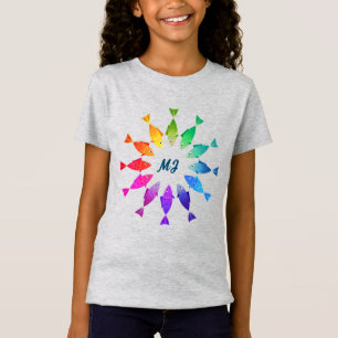 T-Shirt Poisson arc-en-ciel dans l'océan motif coloré mign