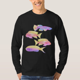 T-shirt Poisson Art Multicolor Poisson Graphique Cute Pois