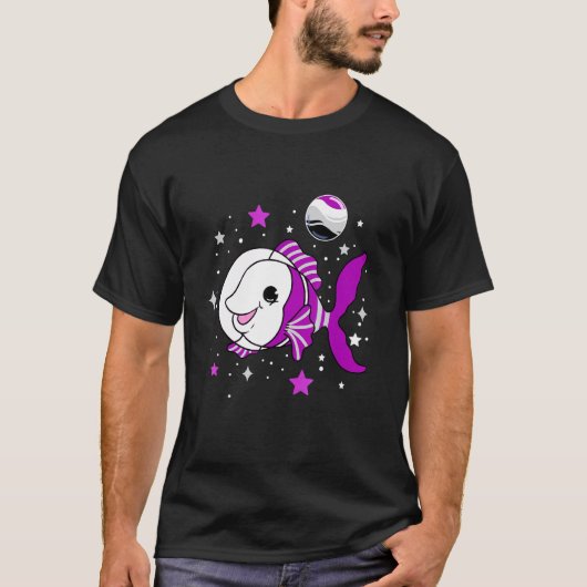 T-shirt Poisson Asexué Dans L'espace Fierté Asexuée (Devant)